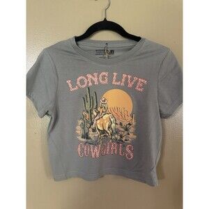 Thirty Single Long Live Cowgirls Size L Crop Top Western T-shirt